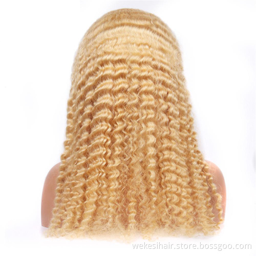 5x5 closure wig deep wave human hair blonde,full lacewig human hair virgin,most popular lady star human hair wigs